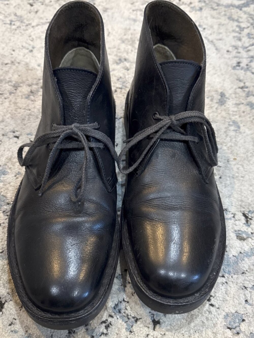 Clark's 26113054 Bushacre 2 Black Smooth Leather Chukka Boots Men's Size 10.5D